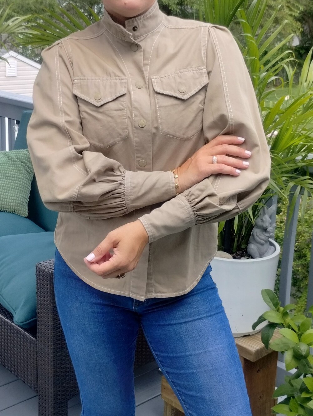 Zimmermann Khaki Button Down Shirt 0